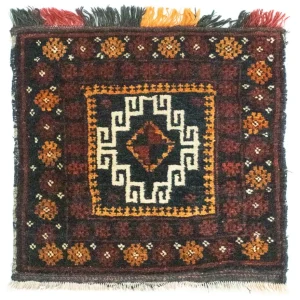 Dywan afgański kwadratowy - 45 x 42 cm - niebieski