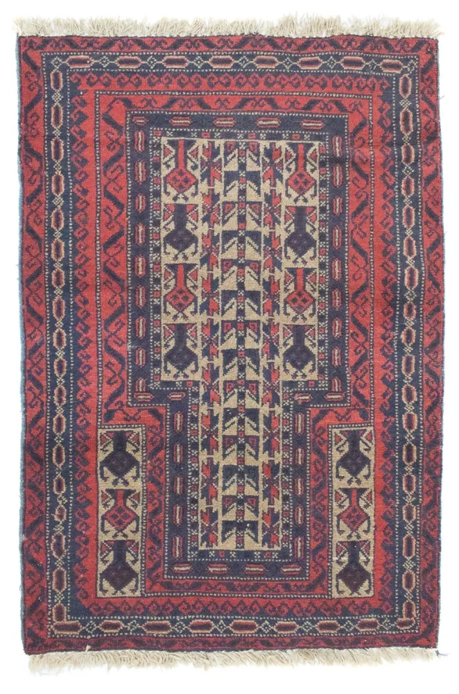 Dywan beludżycki - 121 x 81 cm - czerwony
