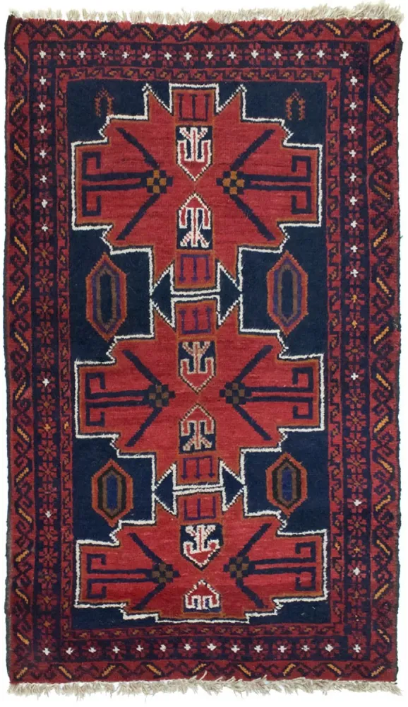 Dywan beludżycki - 122 x 77 cm - czerwony