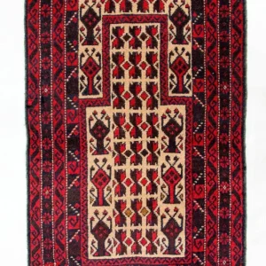 Dywan beludżycki - 125 x 74 cm - czerwony