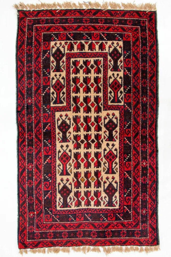 Dywan beludżycki - 125 x 74 cm - czerwony