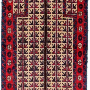 Dywan beludżycki - 130 x 75 cm - beżowy