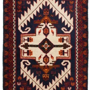 Dywan beludżycki - 132 x 84 cm - niebieski