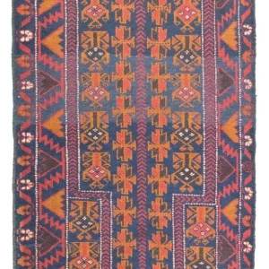 Dywan beludżycki - 133 x 83 cm - niebieski