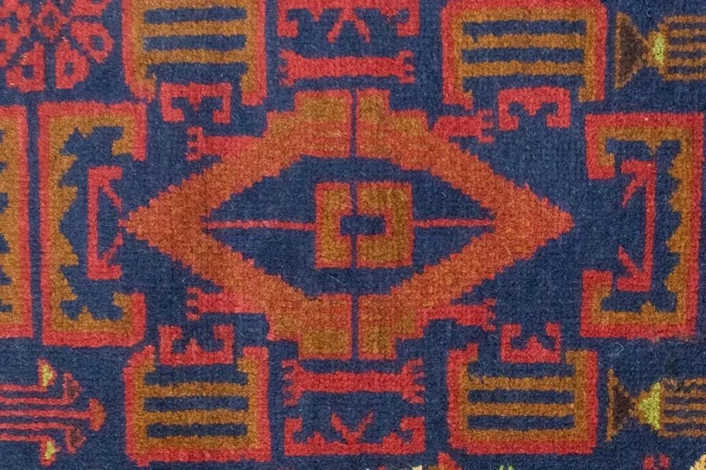 Dywan beludżycki - 135 x 81 cm - niebieski