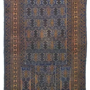 Dywan beludżycki - 138 x 81 cm - niebieski