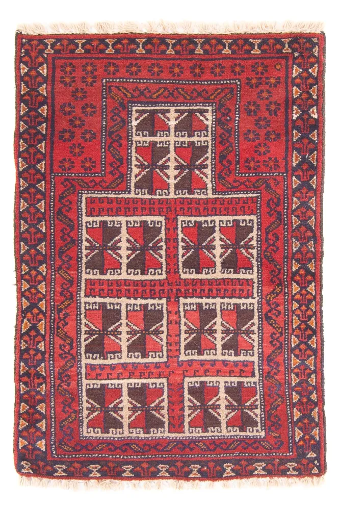 Dywan beludżycki - Dywanik modlitewny - 127 x 80 cm - czerwony