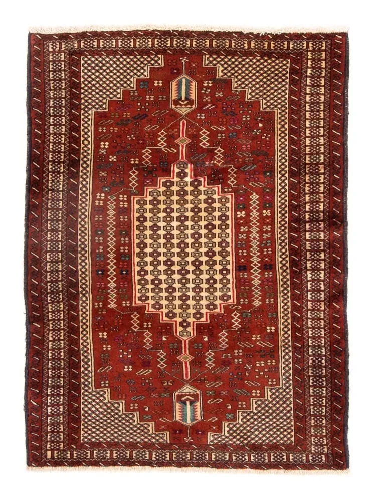 Dywan beludżycki kwadratowy - 174 x 133 cm - czerwony