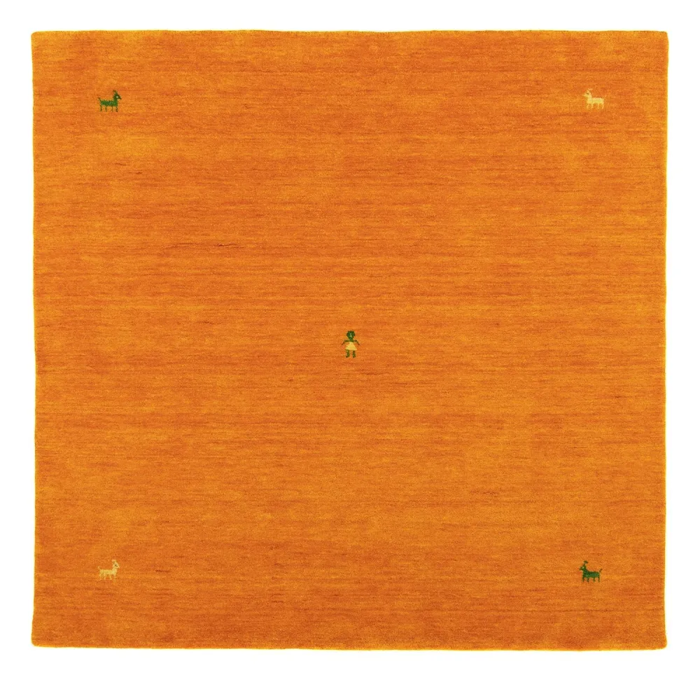 Dywan Gabbeh - Indus kwadratowy - 250 x 250 cm - pomarańczowy