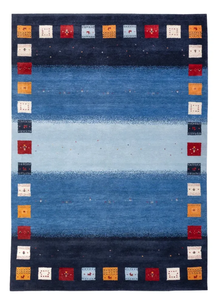 Dywan Gabbeh - Loribaft Indus - 240 x 169 cm - niebieski