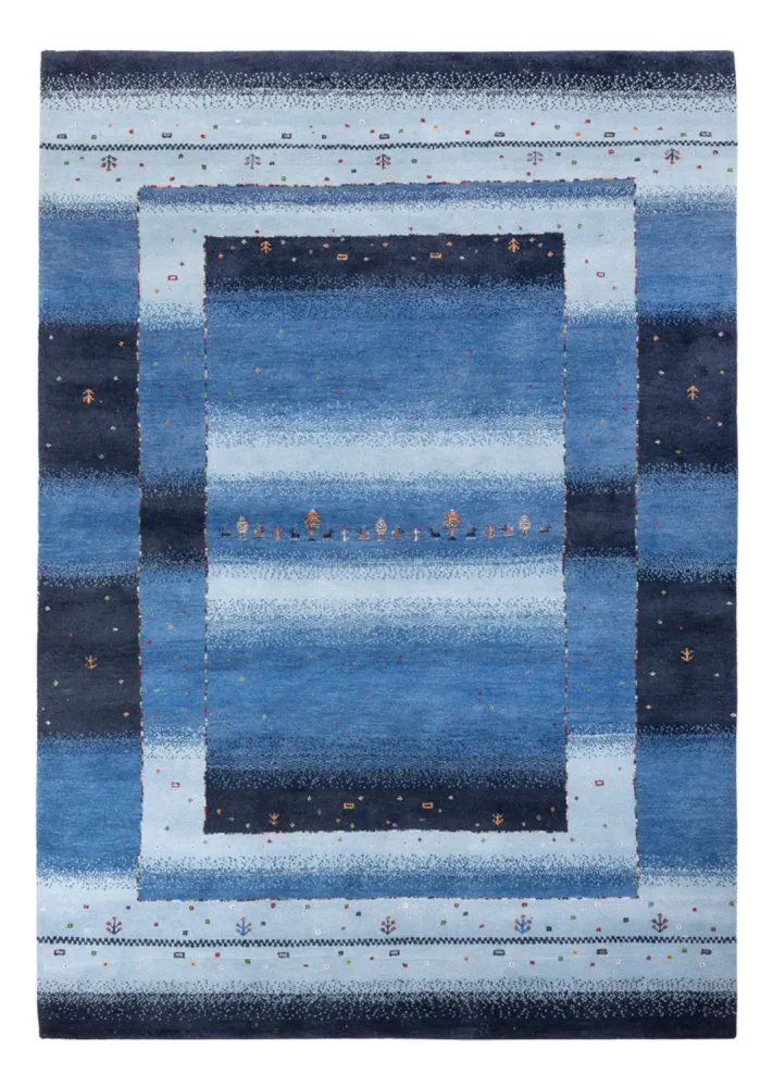 Dywan Gabbeh - Loribaft Indus - 243 x 169 cm - niebieski