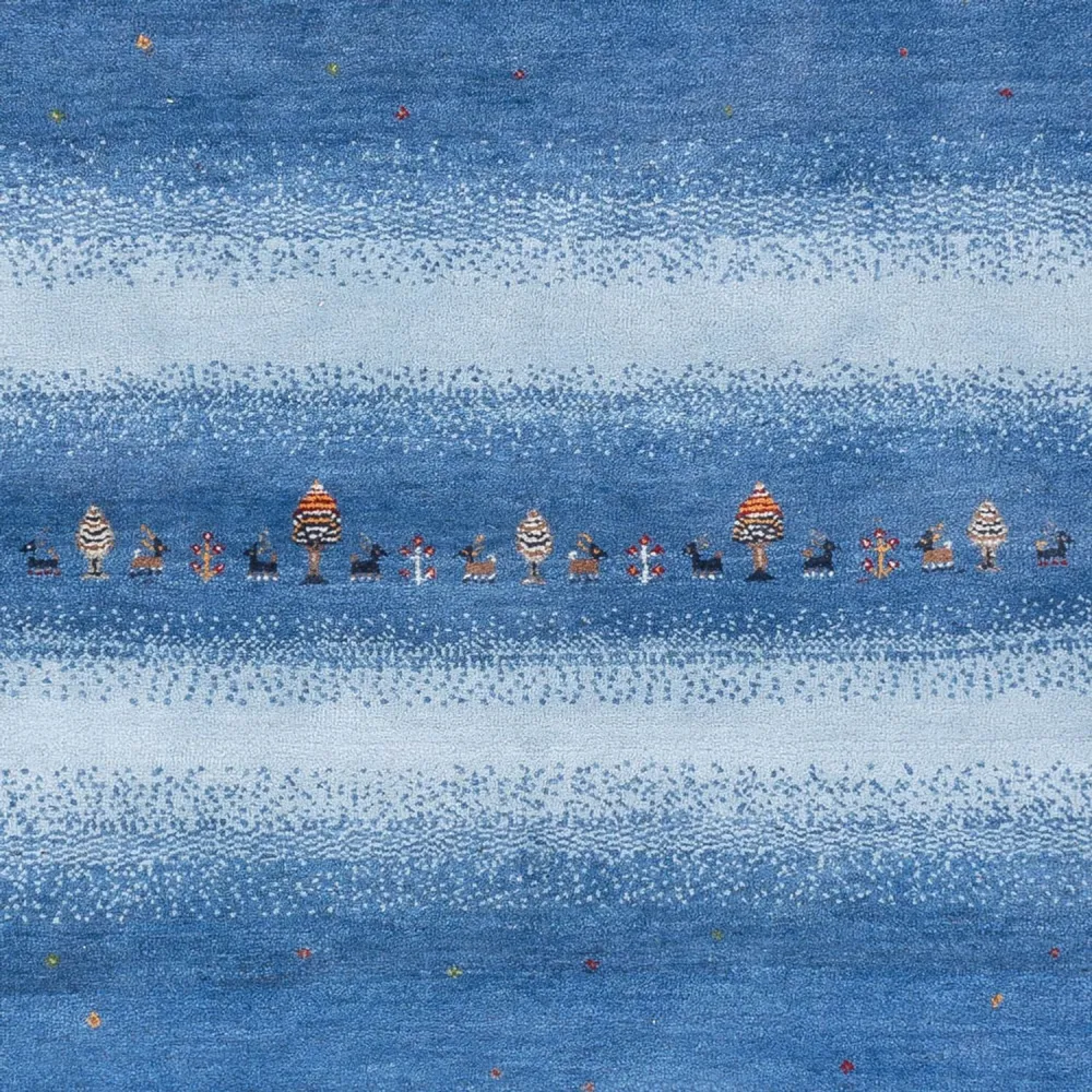 Dywan Gabbeh - Loribaft Indus - 243 x 169 cm - niebieski