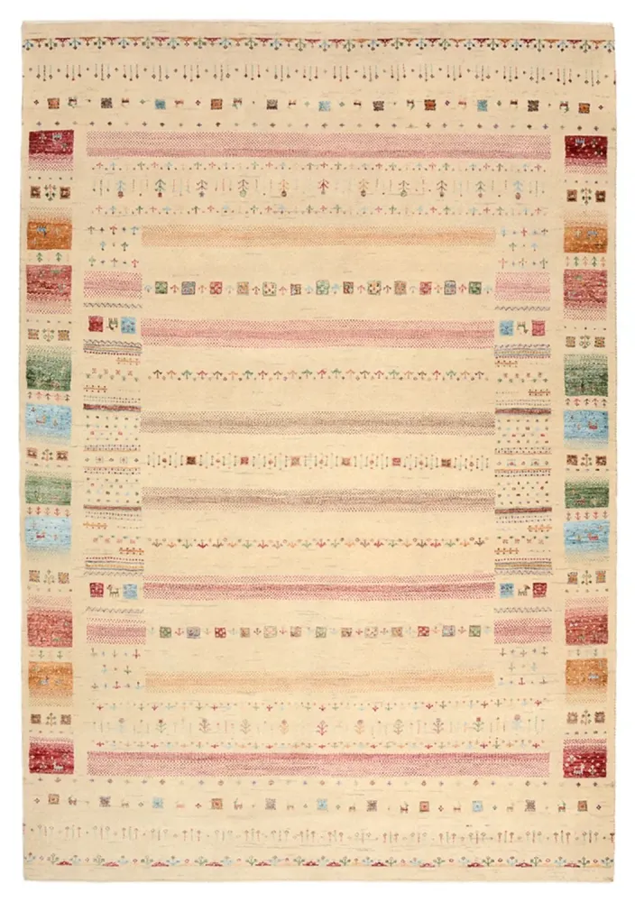 Dywan Gabbeh - Loribaft Indus - 246 x 171 cm - wielokolorowy
