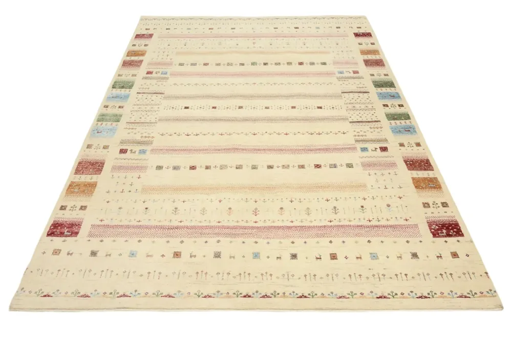 Dywan Gabbeh - Loribaft Indus - 246 x 171 cm - wielokolorowy