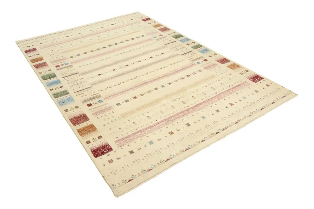 Dywan Gabbeh - Loribaft Indus - 246 x 171 cm - wielokolorowy