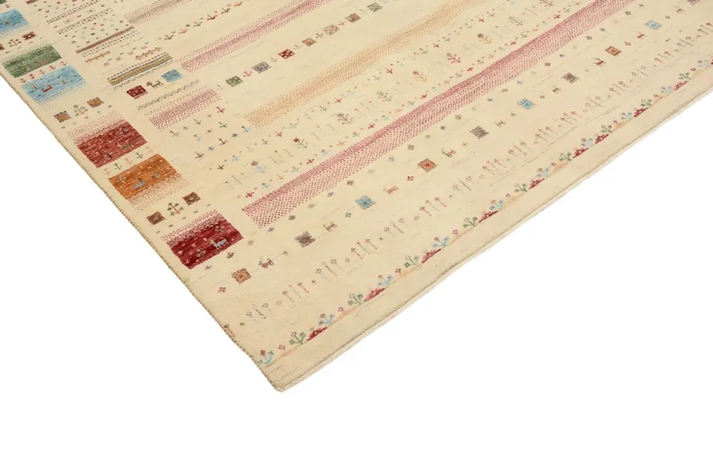 Dywan Gabbeh - Loribaft Indus - 246 x 171 cm - wielokolorowy