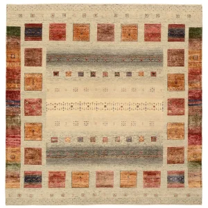Dywan Gabbeh - Loribaft Indus kwadratowy - 206 x 204 cm - ciemny beż