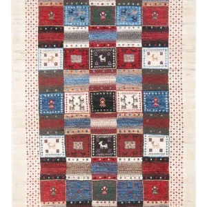 Dywan Gabbeh - Loribaft Perski - 128 x 82 cm - wielokolorowy