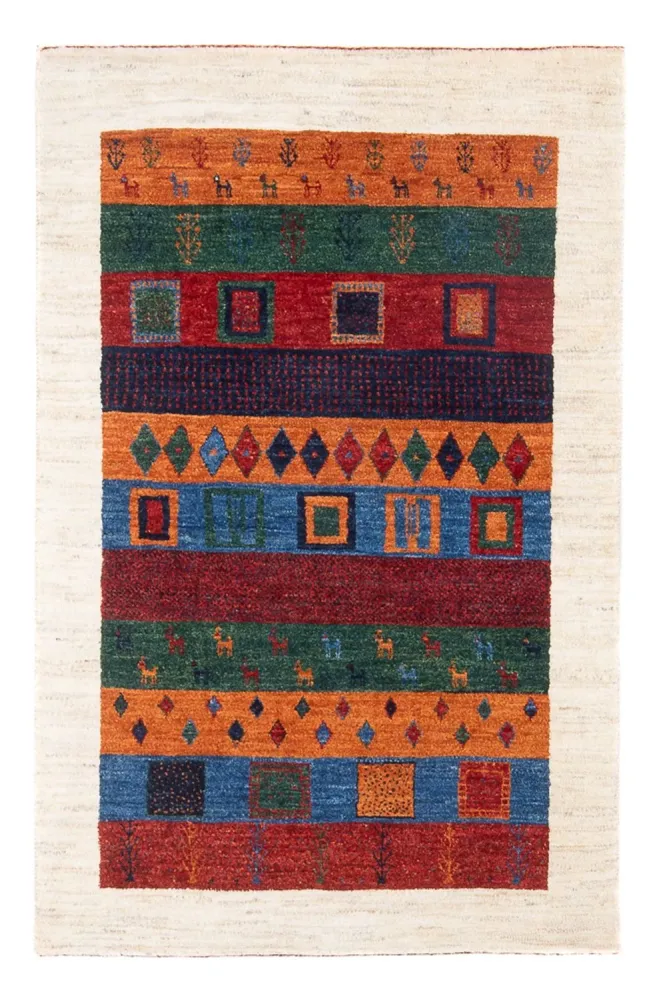 Dywan Gabbeh - Loribaft Perski - 129 x 83 cm - wielokolorowy