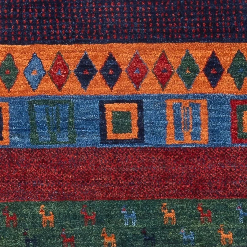 Dywan Gabbeh - Loribaft Perski - 129 x 83 cm - wielokolorowy