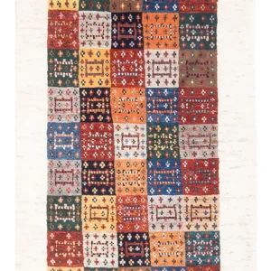 Dywan Gabbeh - Loribaft Perski - 136 x 85 cm - wielokolorowy