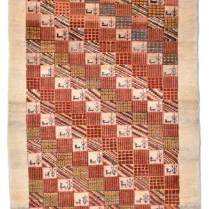 Dywan Gabbeh - Loribaft Perski - 142 x 101 cm - czerwony
