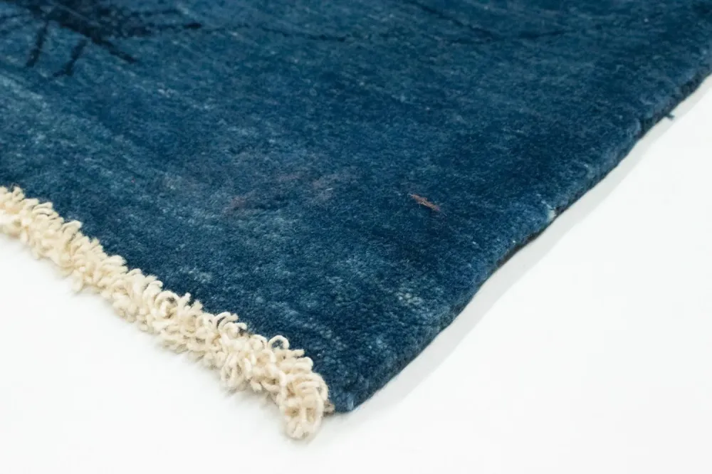 Dywan Gabbeh - Loribaft Perski - 150 x 102 cm - ciemnoniebieski