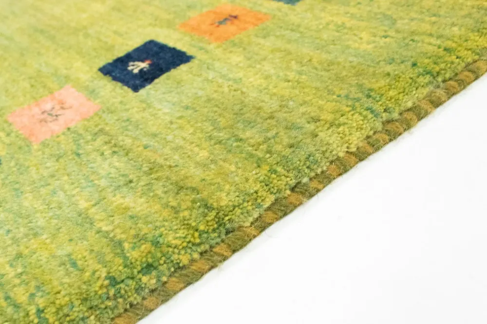 Dywan Gabbeh - Loribaft Perski - 154 x 107 cm - zielona