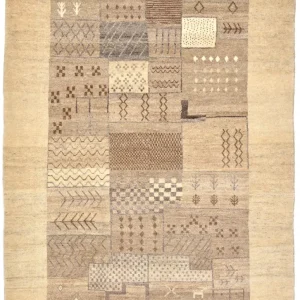 Dywan Gabbeh - Loribaft Perski - 156 x 110 cm - piaskowy