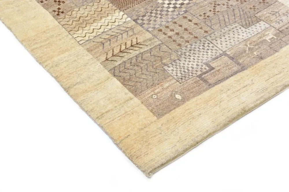 Dywan Gabbeh - Loribaft Perski - 156 x 110 cm - piaskowy