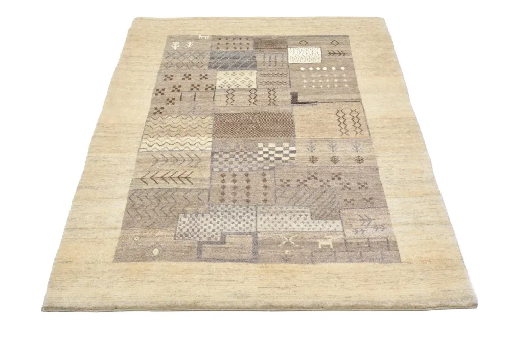 Dywan Gabbeh - Loribaft Perski - 156 x 110 cm - piaskowy
