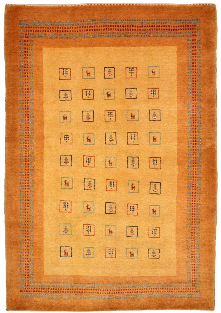 Dywan Gabbeh - Loribaft Perski - 170 x 114 cm - żółty