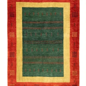 Dywan Gabbeh - Loribaft Perski - 181 x 127 cm - zielona