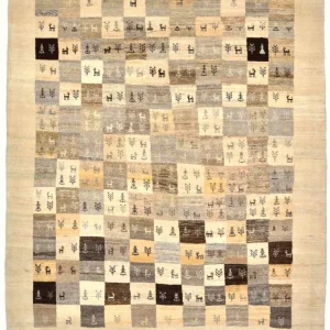 Dywan Gabbeh - Loribaft Perski - 191 x 154 cm - jasnobrązowy