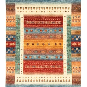 Dywan Gabbeh - Loribaft Perski - 197 x 151 cm - wielokolorowy