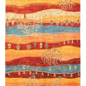 Dywan Gabbeh - Loribaft Perski - 204 x 150 cm - wielokolorowy