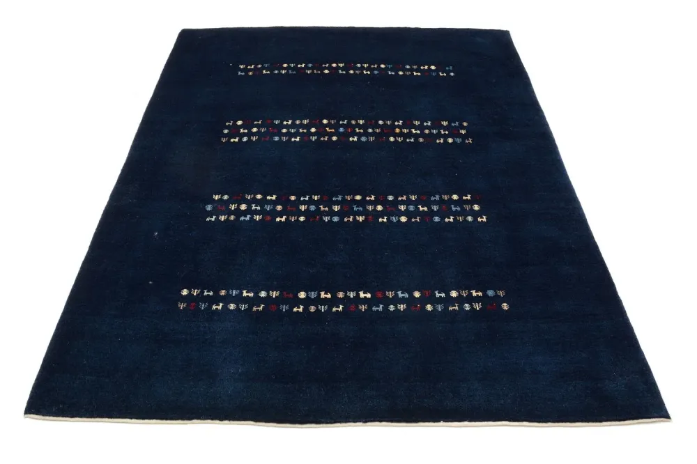 Dywan Gabbeh - Loribaft Perski - 209 x 154 cm - niebieski