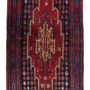 Dywan Gabbeh - Loribaft Perski - 243 x 133 cm - czerwony