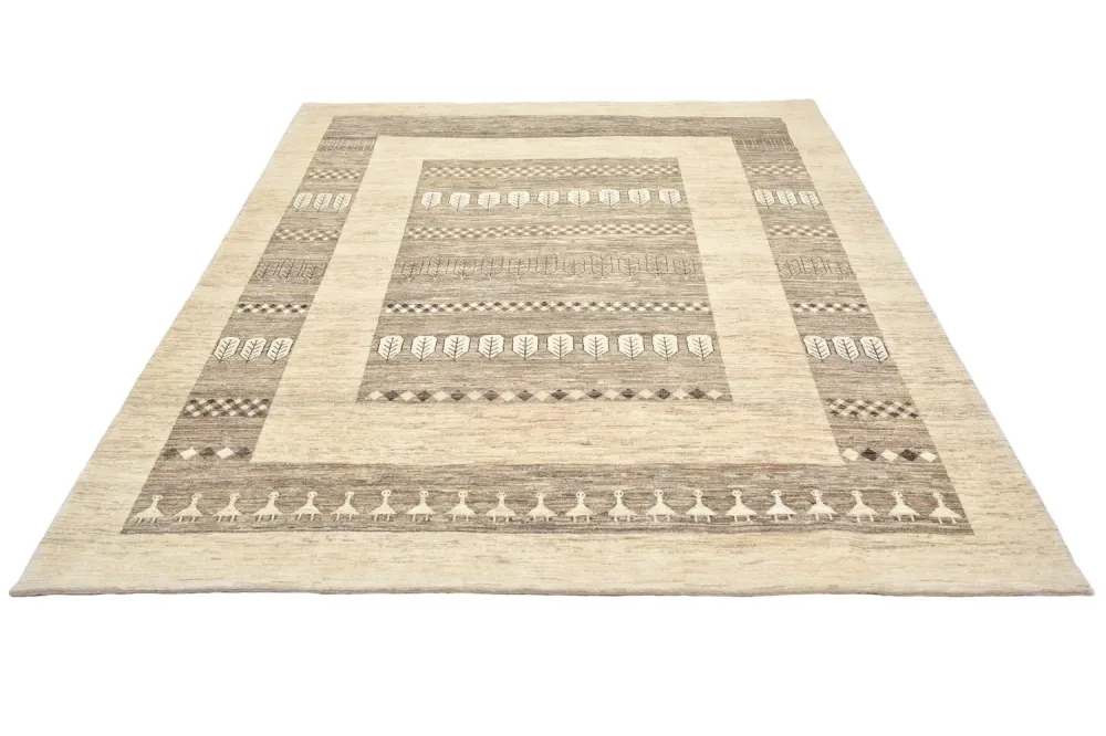 Dywan Gabbeh - Loribaft Perski - 253 x 203 cm - piaskowy