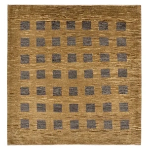 Dywan Gabbeh - Loribaft Perski kwadratowy - 200 x 194 cm - ciemny beż