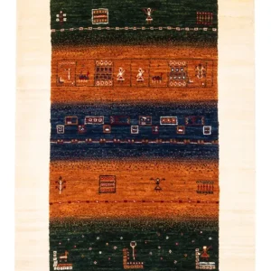 Dywan Gabbeh - Loribaft Perski - Royal - 129 x 88 cm - wielokolorowy