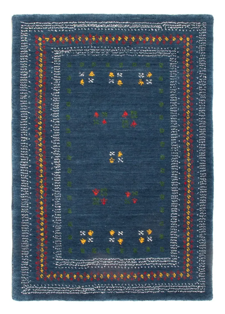 Dywan Gabbeh - Loribaft Softy - 90 x 60 cm - niebieski