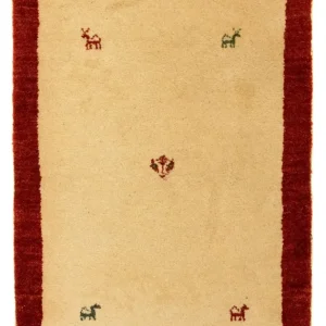 Dywan Gabbeh - perski - 125 x 83 cm - beżowy