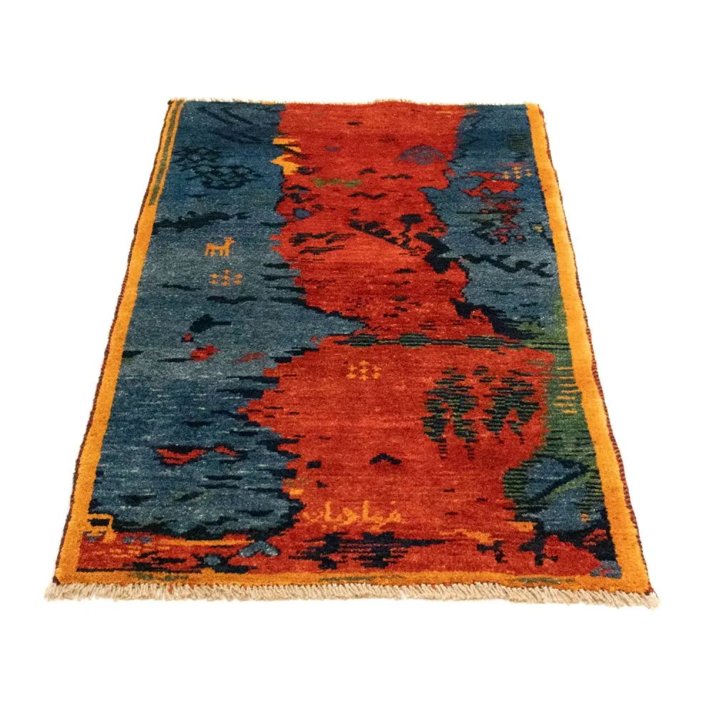 Dywan Gabbeh - perski - 126 x 69 cm - czerwony