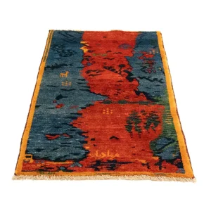 Dywan Gabbeh - perski - 126 x 69 cm - czerwony