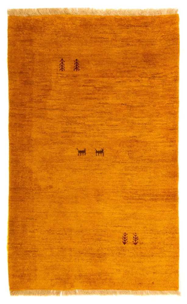 Dywan Gabbeh - perski - 132 x 86 cm - złoto