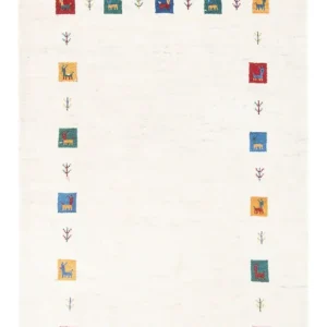 Dywan Gabbeh - perski - 151 x 100 cm - wielokolorowy