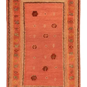 Dywan Gabbeh - perski - 176 x 115 cm - pomarańczowy