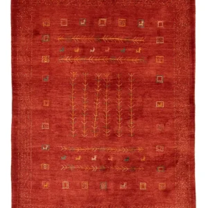 Dywan Gabbeh - perski - 190 x 150 cm - czerwony