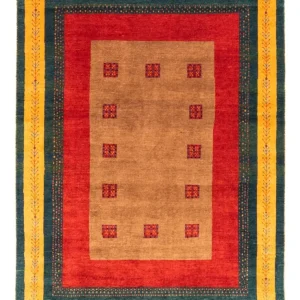 Dywan Gabbeh - perski - 197 x 155 cm - wielokolorowy